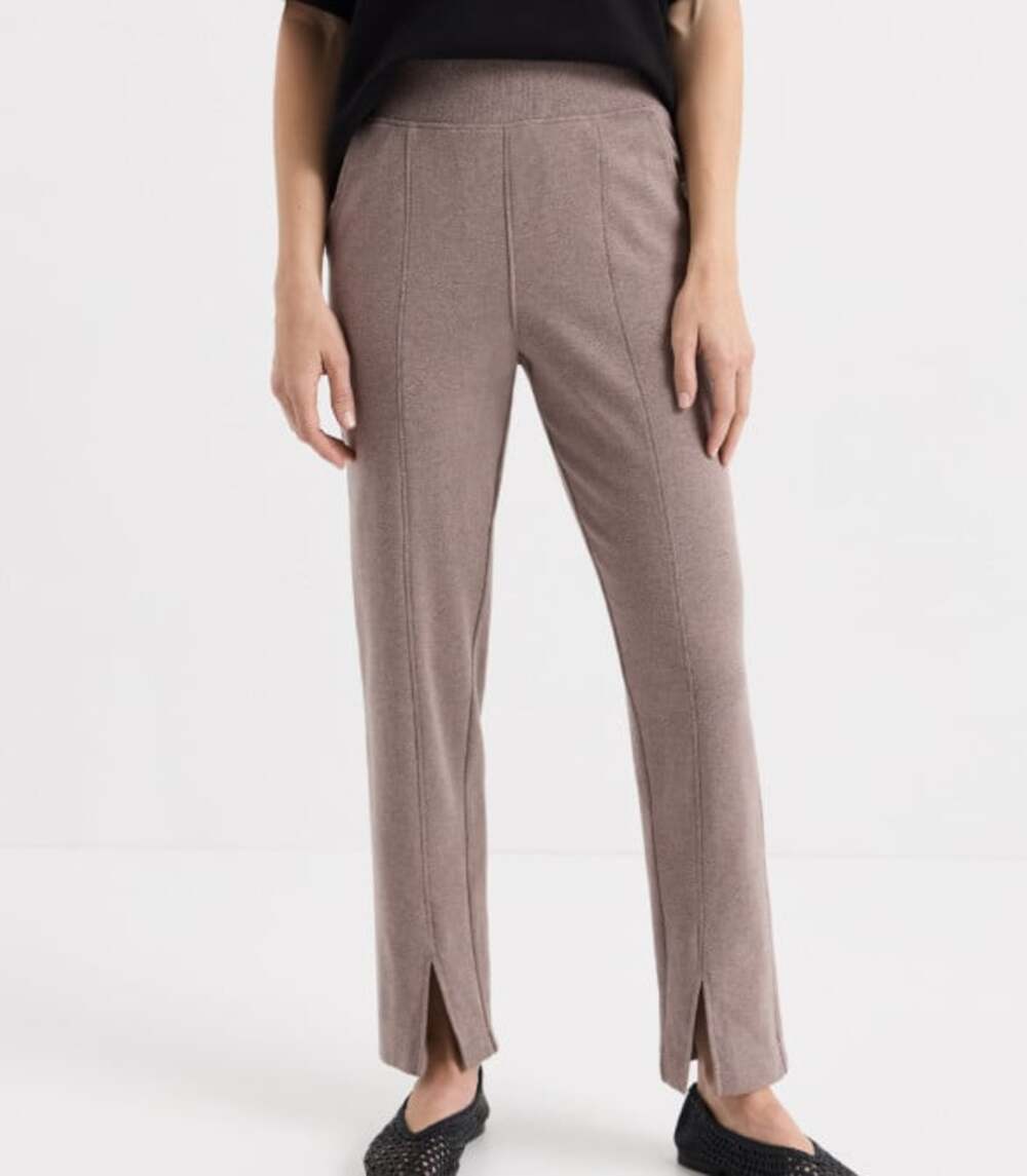 Pact Airplane Wide Leg Pants Women's L Pull On Organic Minimalist Travel Office
